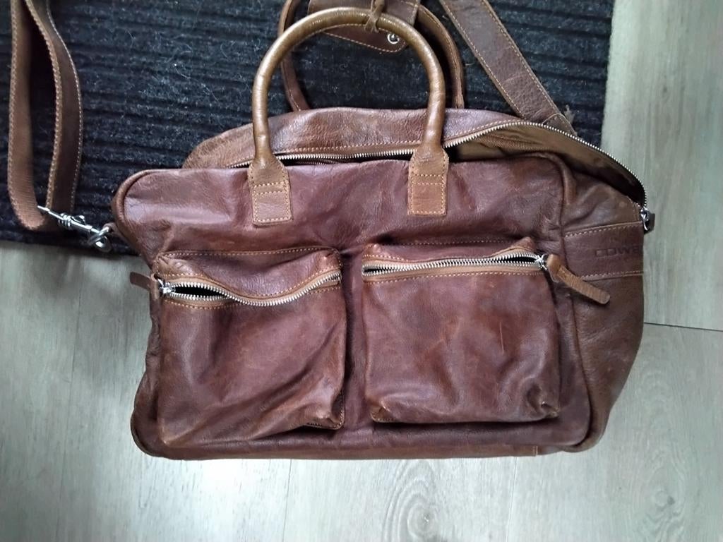 Bruine leren reistas, Ophalen, Bruin, 40 tot 60 cm, Minder dan 35 cm