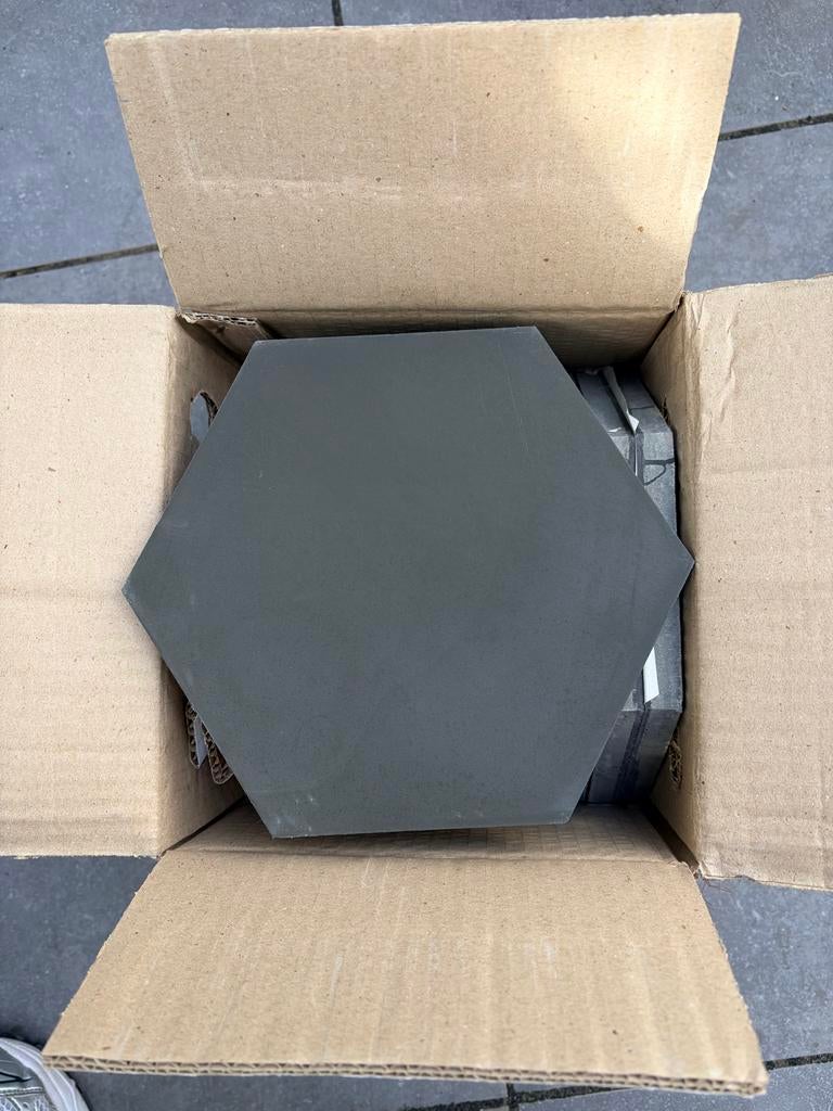 Cementtegels Hexagone S800 Zwart/Antraciet, Doe-het-zelf en Verbouw, Tegels, Ophalen, Overige materialen, Nieuw, 20 tot 40 cm