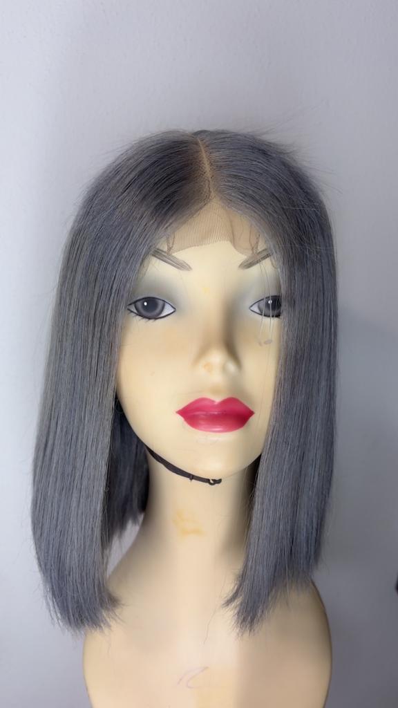 2x6 closure bob grijs haar, Sieraden, Tassen en Uiterlijk, Uiterlijk | Haarverzorging, Ophalen of Verzenden, Gebruikt, Pruik of Haarverlenging