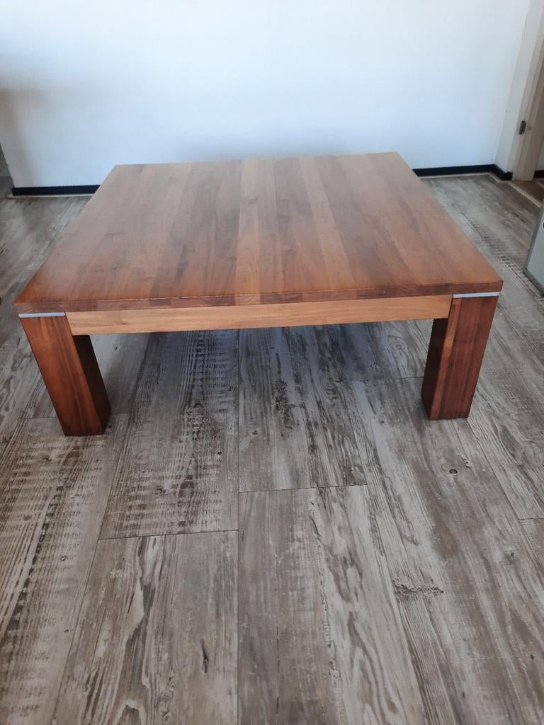 Walnoten tafel,100x100 cm,Loods 5, Huis en Inrichting, Tafels | Salontafels, Ophalen, Rechthoekig, 50 tot 100 cm, Minder dan 50 cm