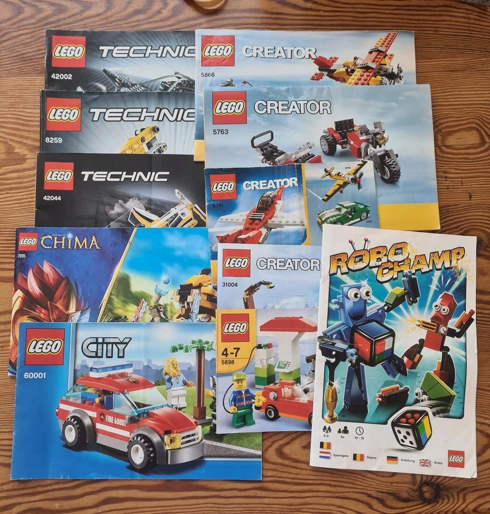 LEGO instructies CREATOR, TECHNIC, CHIMA, CITY ROBOCHAMP, Ophalen of Verzenden, Gebruikt, Lego