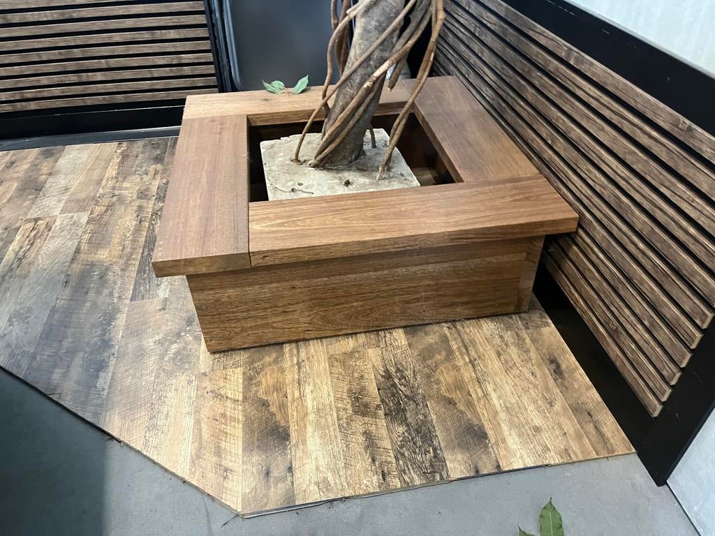 Luxe zware boombak van massief Basralocus hout voor buiten, Tuin en Terras, Ophalen, Balkon, Vierkant, Nieuw