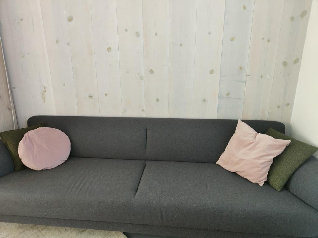 Grijze 4-zits bank, Ophalen, Gebruikt, 75 tot 100 cm