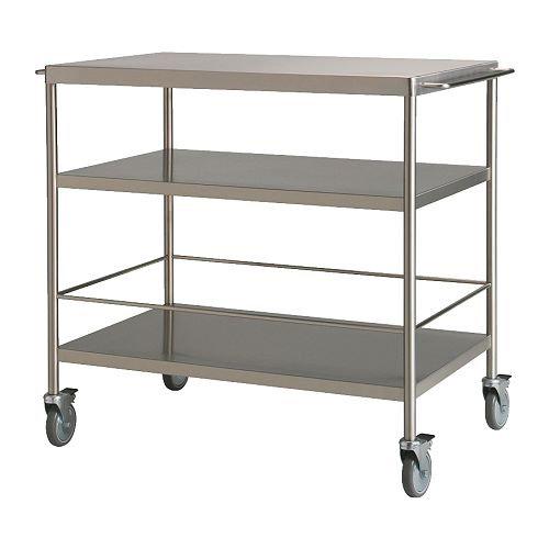 Ikea Flytta keuken trolley in rvs, Ophalen, Overige kleuren, 50 tot 100 cm, Zo goed als nieuw