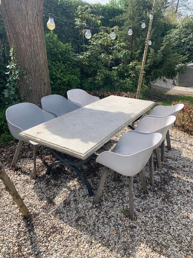 Tuintafel met 6 stoelen, Tuin en Terras, Tuinsets en Loungesets, Ophalen, Gebruikt, Overige materialen, Tuinset