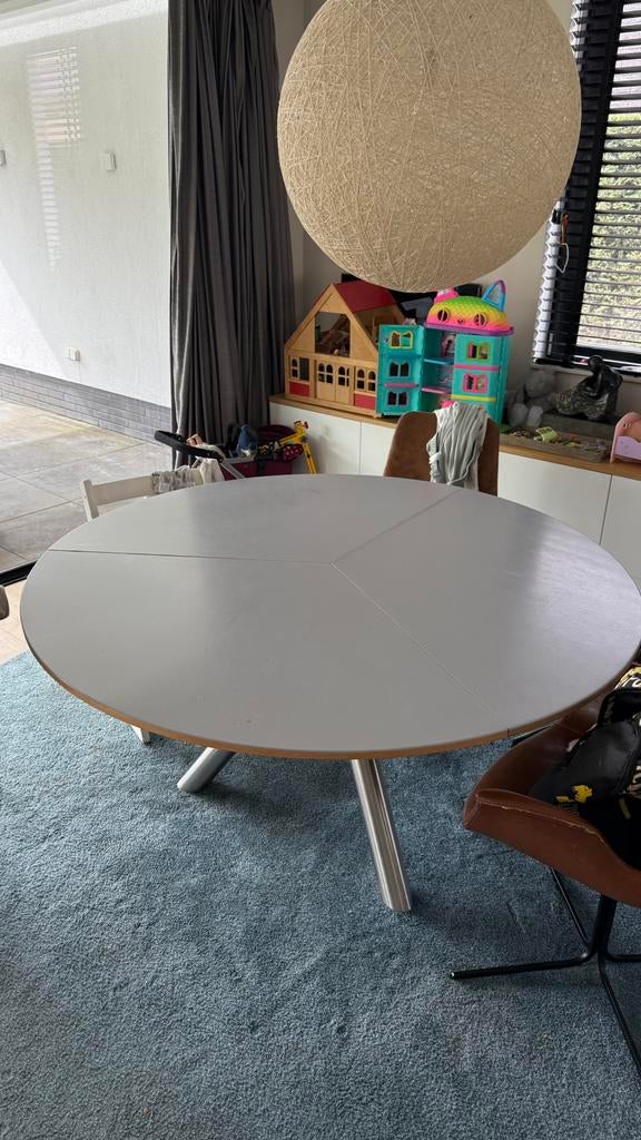 Rond Tafelblad hout 150 cm, Huis en Inrichting, Tafels | Eettafels, Ophalen, Rond, Zo goed als nieuw, Vijf personen of meer