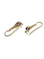 8k gouden oorbellen met amethist, Hangers, -, -, Ophalen of Verzenden