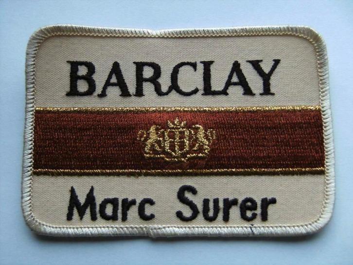 F1 Marc Surer barclay patch badge vintage opnaai embleem, Verzamelen, Automerken, Motoren en Formule 1, Nieuw, Formule 1, Verzenden