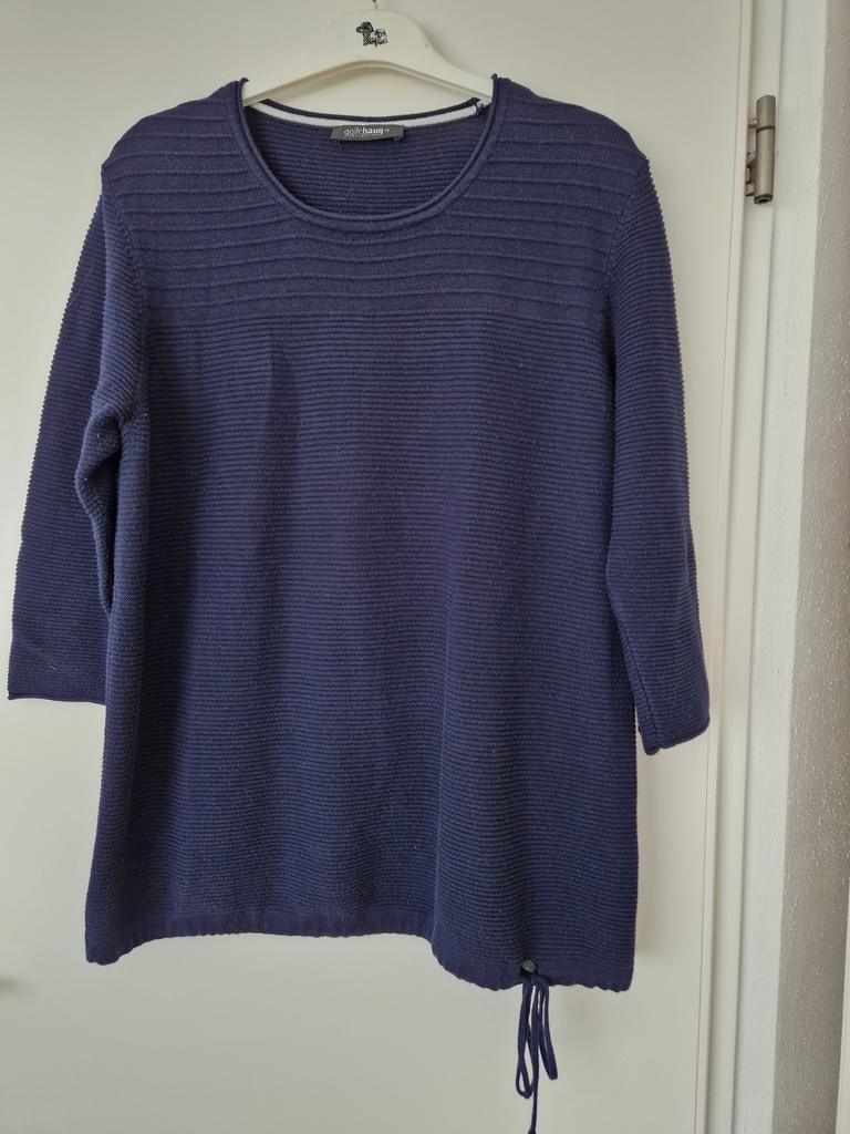 Blauwe Gollehaug trui met 3/4 mouw, maat 46, Blauw, Gollehaug, Maat 46/48 (XL) of groter, Ophalen of Verzenden