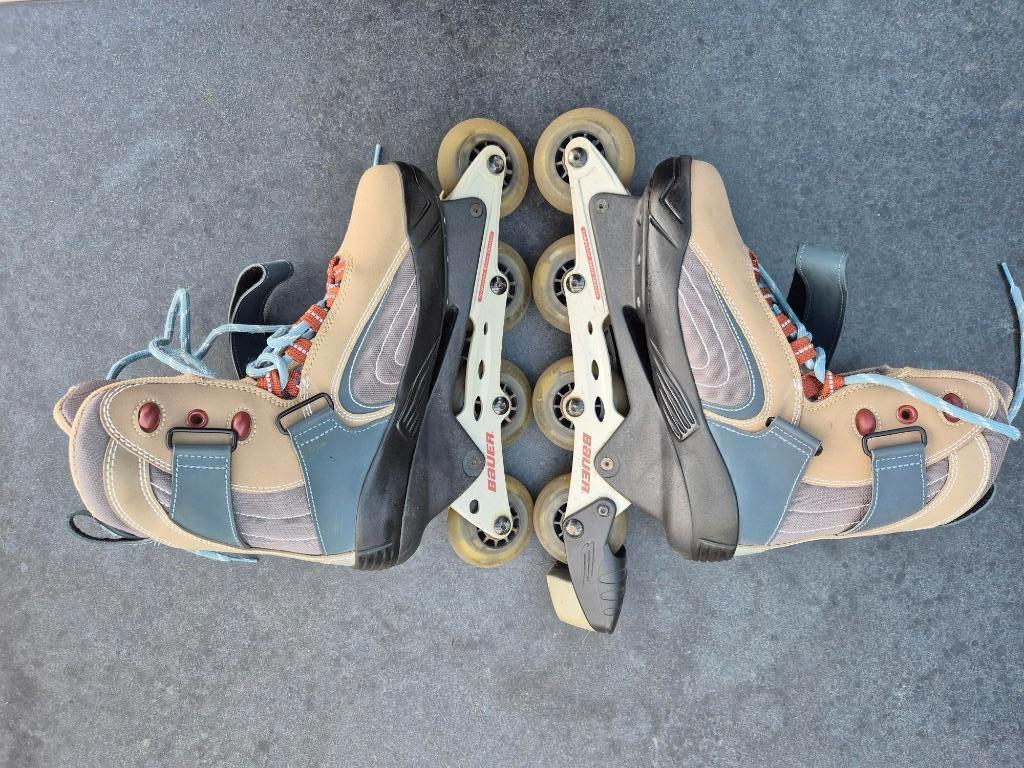 skeelers Maat 42  (40...41)inclusief beschermers, Sport en Fitness, Skeelers, Ophalen, Bauer, Zo goed als nieuw, Inline skates 4 wielen