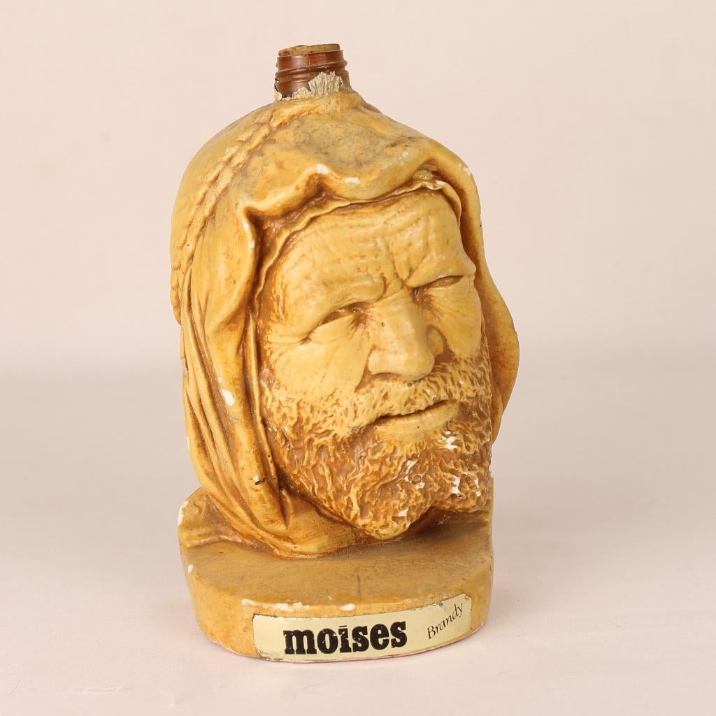 Moises Brandy Hoofd Fles - 14CM, Antiek en Kunst, Ophalen of Verzenden