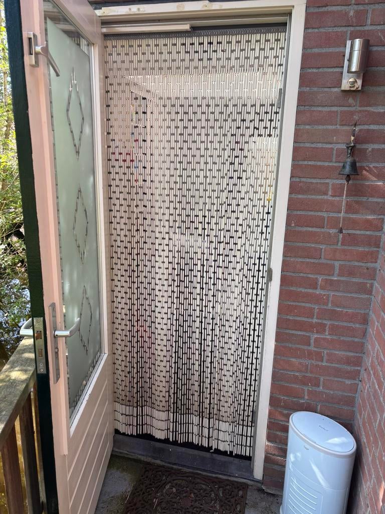 Vliegen/ muggengordijn kunststof pijpjes, Ophalen, Gebruikt, Kunststof, 200 tot 215 cm