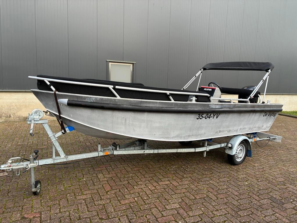 Aluva V500 Aluminium consoleboot Suzuki 60 pk en trailer, Gebruikt, Aluminium, Ophalen of Verzenden, Nederland