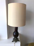 Schemerlamp hout koperen voet Italiaans, Huis en Inrichting, Lampen | Tafellampen, Ophalen, Gebruikt, 50 tot 75 cm, Klassiek