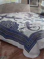 Dun bed/bank sprei, hagedis/gekko, blauw/wit,nieuw, Ophalen