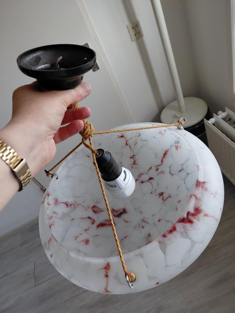 Art deco hanglamp ca 1920, Ophalen, Gebruikt, Art deco, Minder dan 50 cm