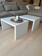 Set van 2 witte salontafeltjes - 60x40x35 cm, Huis en Inrichting, Ophalen, Overige materialen, Gebruikt, 50 tot 100 cm