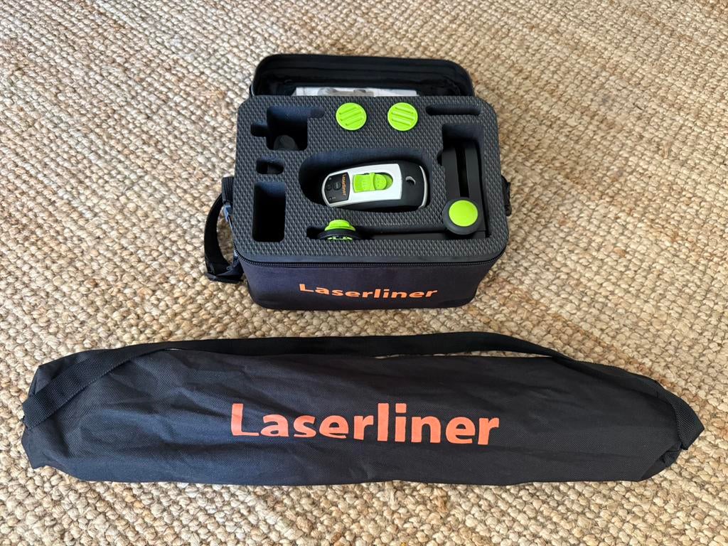 LaserLiner SuperCross 2GP kruislijnlaser + accessoires, Doe-het-zelf en Verbouw, Ophalen of Verzenden, Zo goed als nieuw, Overige meters