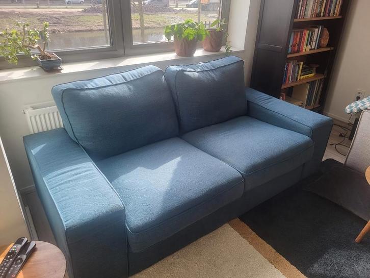 Blauwe Ikea bank KIVIK, Huis en Inrichting, Banken | Bankstellen, Gebruikt, Rechte bank, Tweepersoons, 150 tot 200 cm, 75 tot 100 cm