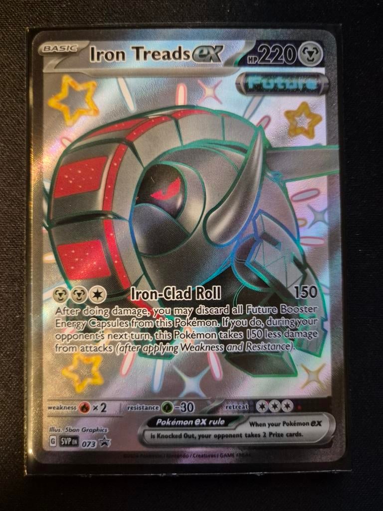 Iron Treads ex Pokémon kaart (SVP 073) - Foil, Ophalen of Verzenden, Zo goed als nieuw, Losse kaart, Foil
