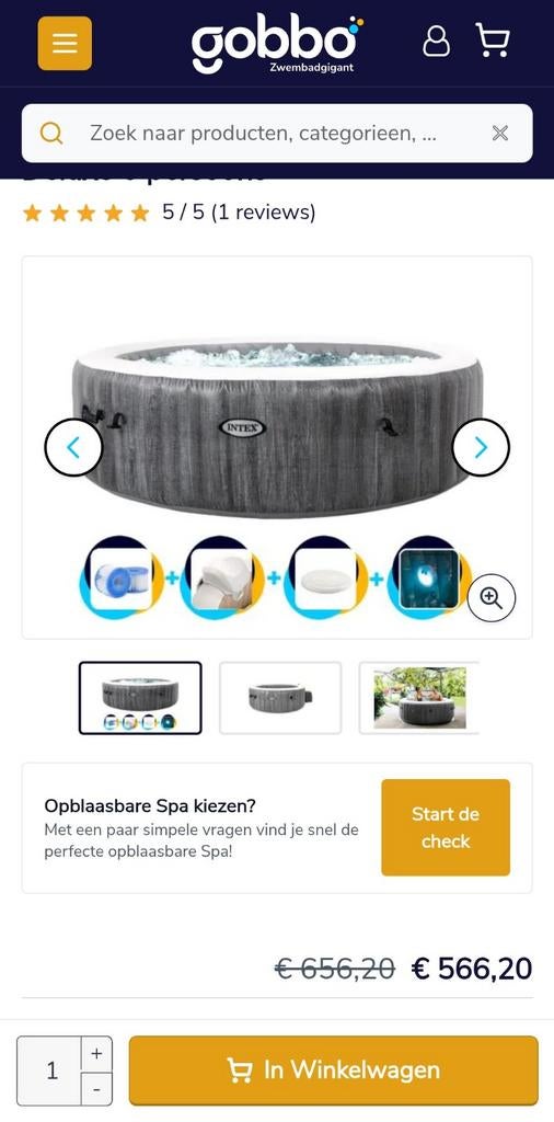 Intex pure spa greywood 6 personen, Tuin en Terras, Ophalen, Rond, Opzetzwembad, Minder dan 80 cm