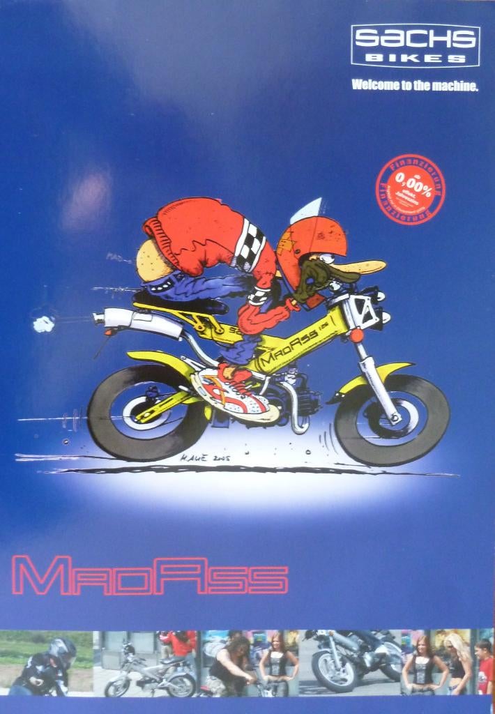 Folder MADASS Sachs Bikes 50cc 125cc 2004, Fietsen en Brommers, Handleidingen en Instructieboekjes, Nieuw, Ophalen of Verzenden