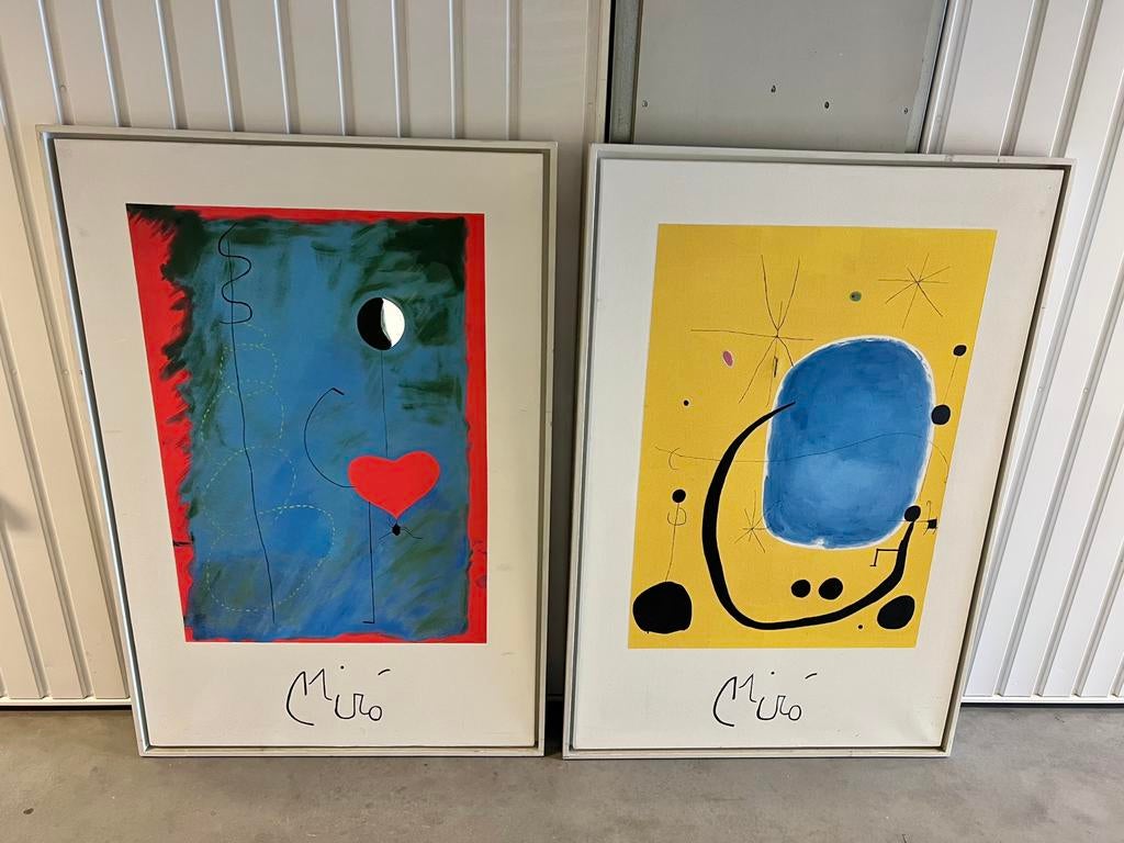 2x Kunstreproductie J MIRO, Ophalen