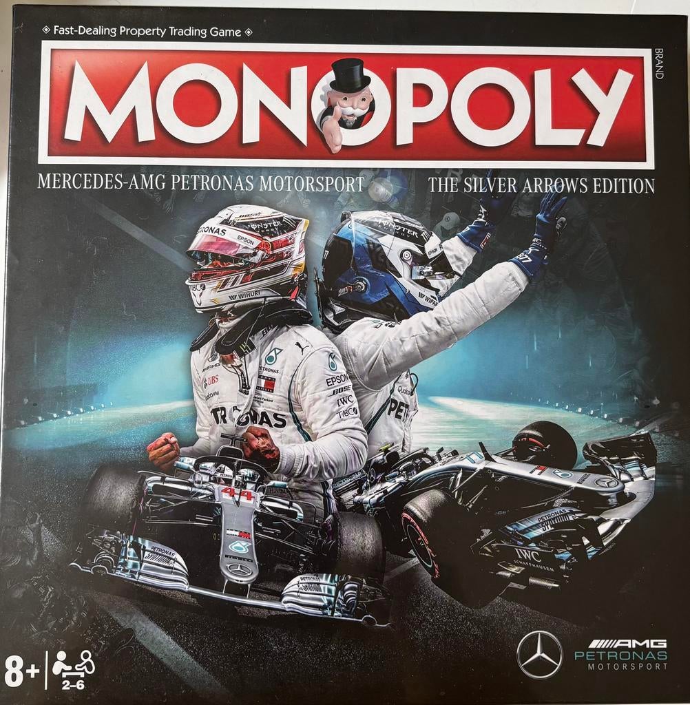 Te Koop: Monopoly Silver Arrows Edition, Hobby en Vrije tijd, Gezelschapsspellen | Bordspellen, Vijf spelers of meer, Ophalen of Verzenden