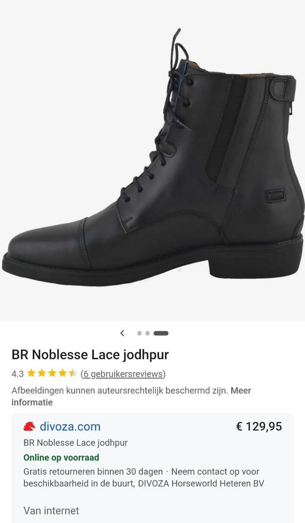 BR Noblesse jodphur jumper  zwart leder als nieuw! Maat 45, Dieren en Toebehoren, Ophalen of Verzenden, Zo goed als nieuw, Heren