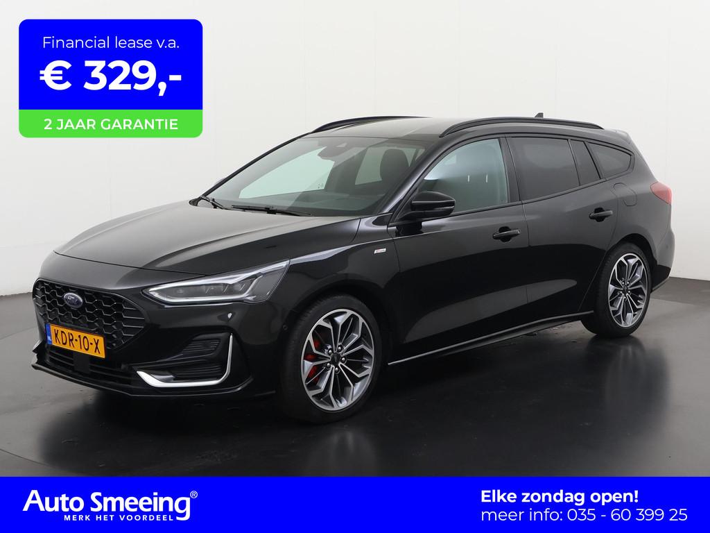 Ford Focus Wagon 1.0 EcoBoost Hybrid ST Line Vignale | Leder, Auto's, Ford, 12 maanden, Gebruikt, Euro 6, Zwart