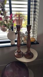 massief hoge houten kandelaars 🌸🌸🌸, Ophalen of Verzenden, Overige materialen