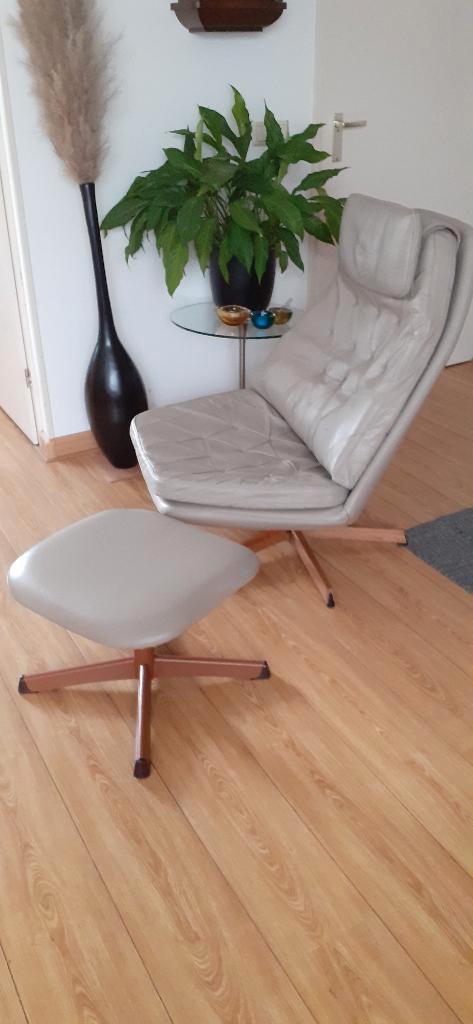 Vintage design  Madsen/Schubell fauteuil jaren 60/70, Huis en Inrichting, Fauteuils, Gebruikt, Leer, 50 tot 75 cm, 75 tot 100 cm