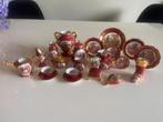 Limoges Porselein Miniatuur Servies - Bordeaux & 22k Goud, Antiek en Kunst, Antiek | Porselein, Ophalen of Verzenden