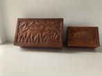 handgestoken kistjes INDIA 1 groot sigaren /1 klein sieraden, Houtsnijwerk, Ophalen of Verzenden, Handgemaakt, 20 - 50 cm