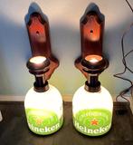 Te koop mancave cafe set 2 luxe Heineken wand lampen ., Ophalen of Verzenden, Zo goed als nieuw, Hout, Cafe mansave bar