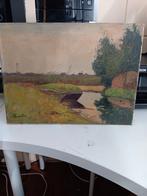 Oud schilderij van een landschap met water, Antiek en Kunst, Kunst | Schilderijen | Klassiek, Ophalen of Verzenden