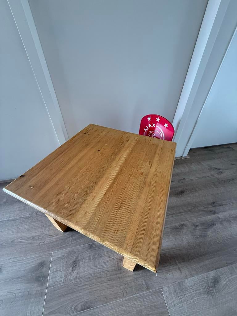 Houten kindertafel met Ajax stoeltje, Ophalen, Gebruikt, Tafel(s) en Stoel(en)