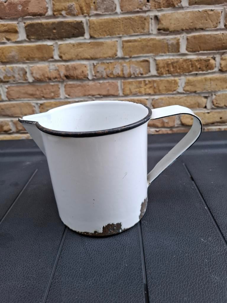 Witte emaille melkkan, Ophalen of Verzenden