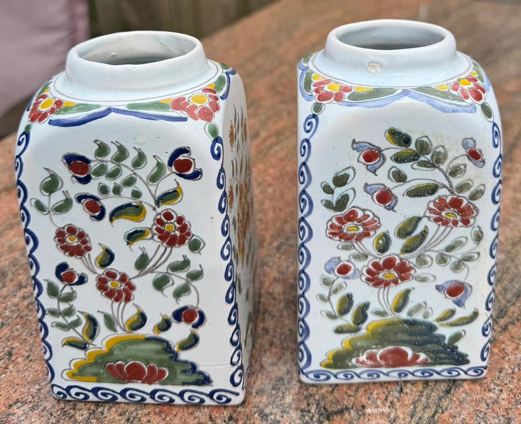 Potjes (theebussen) “Handwerk Workum”, 18,5 cm, Antiek en Kunst, Antiek | Keramiek en Aardewerk, Ophalen of Verzenden