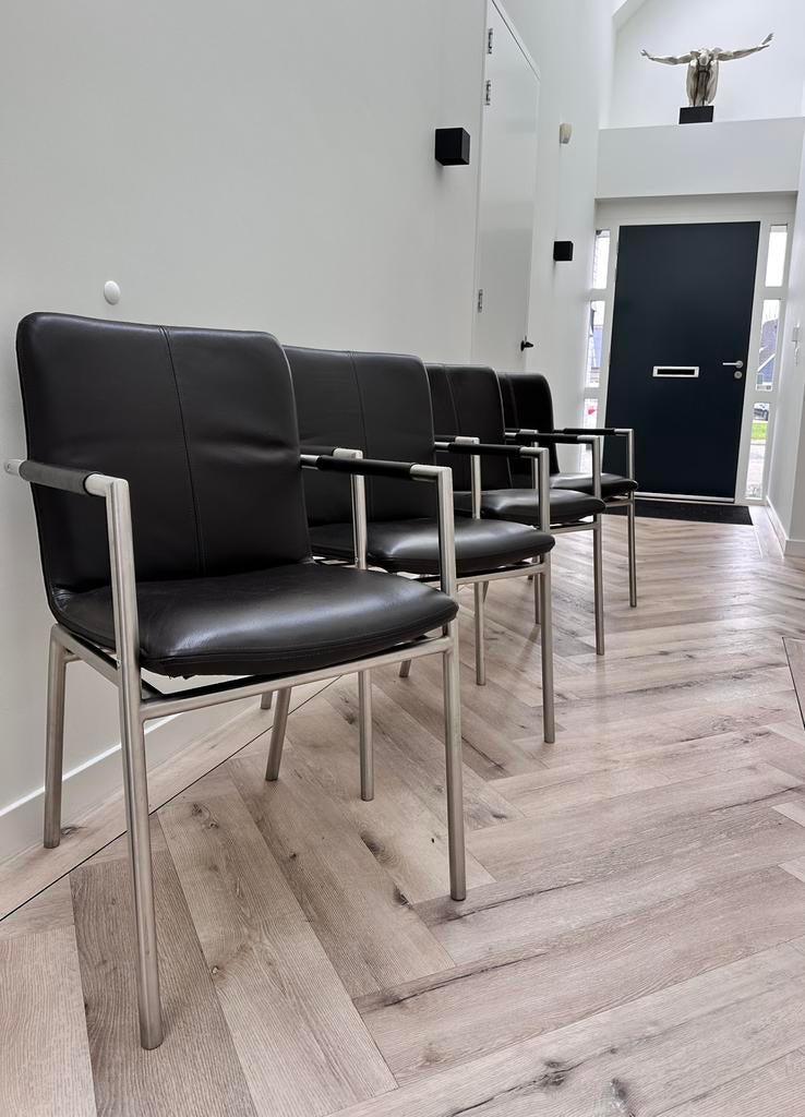4/5 bruin leder Henders & Hazel Dafur design eetkamerstoelen, Huis en Inrichting, Stoelen, Ophalen, Dafur, Bruin, Niet opgegeven
