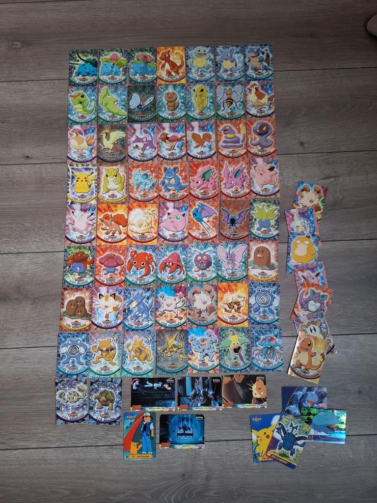 Topps Pokémon Kaarten 74 stuks Engels Frans BESCHADIGD!, Ophalen of Verzenden, Zo goed als nieuw, Meerdere kaarten, Foil