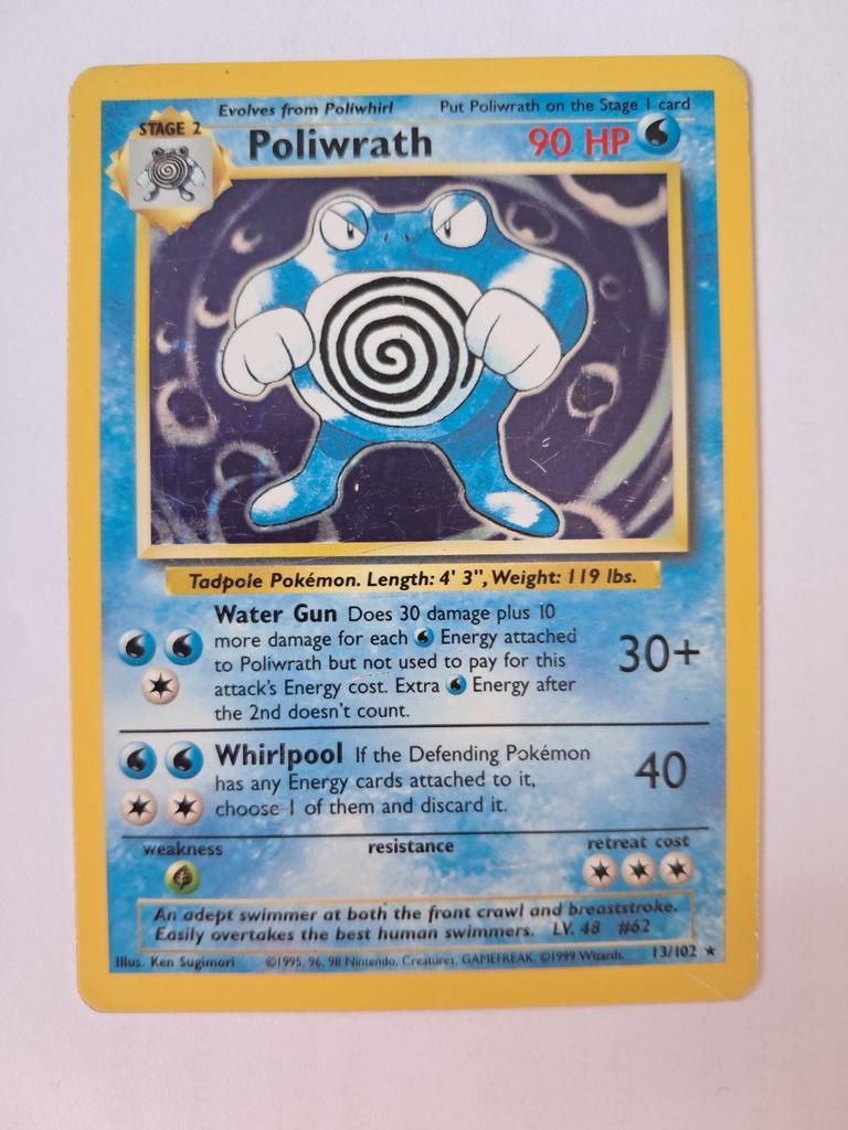 Poliwrath Base Set, Hobby en Vrije tijd, Verzamelkaartspellen | Pokémon, Ophalen of Verzenden, Zo goed als nieuw, Losse kaart