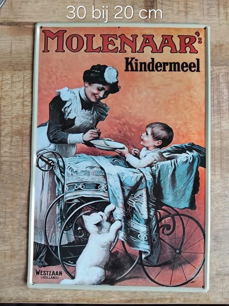 Reclame bord metaal ( 20 bij 30 cm), Verzamelen, Ophalen, Zo goed als nieuw, Reclamebord