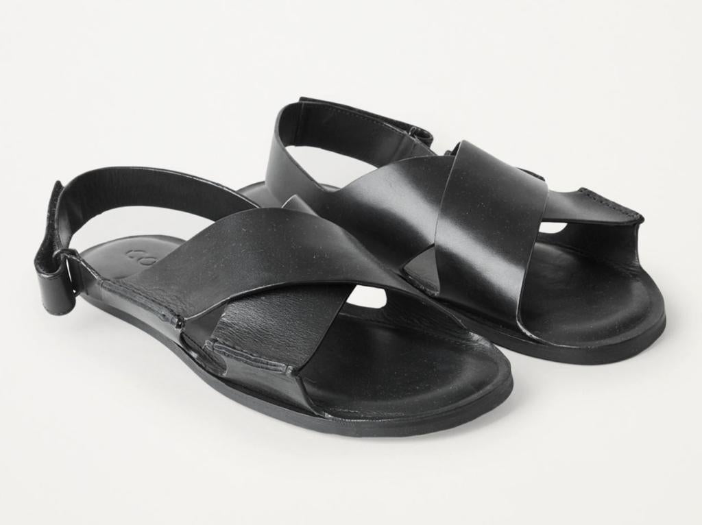 COS leren sandalen voor heren., Sandalen, Zwart, Nieuw, Ophalen of Verzenden