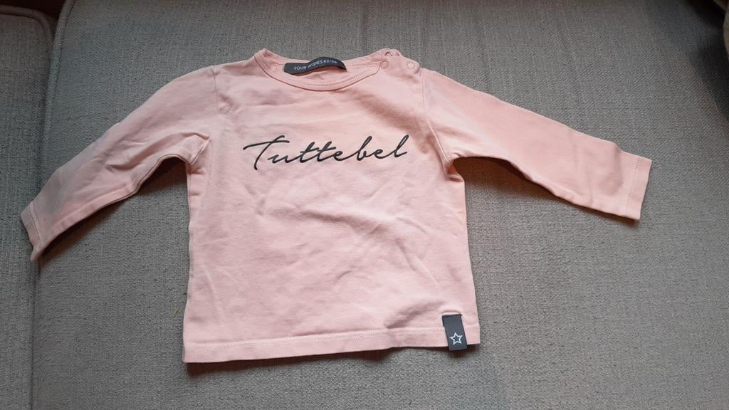 Roze shirtje met lange mouwen 'Tuttebel' maat 62/68, Ophalen of Verzenden, Zo goed als nieuw, Shirtje of Longsleeve, Your wishes
