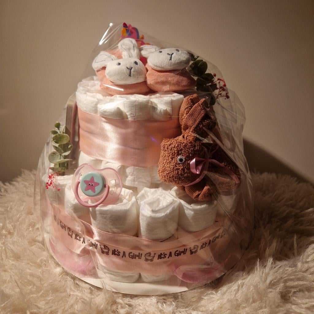 Luiertaart Roze, Kinderen en Baby's, Kraamcadeaus en Geboorteborden, Nieuw, Ophalen of Verzenden
