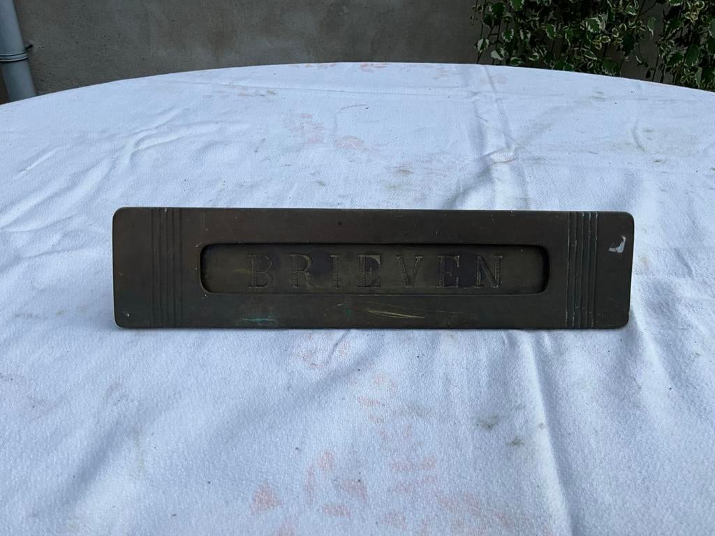 Antieke brievenbusklep met opschrift "BRIEVEN", Ophalen of Verzenden