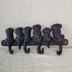 Gietijzer honden kapstok x4 haken 23 cm lang, Wandkapstok, Ophalen of Verzenden, Zo goed als nieuw, Minder dan 100 cm