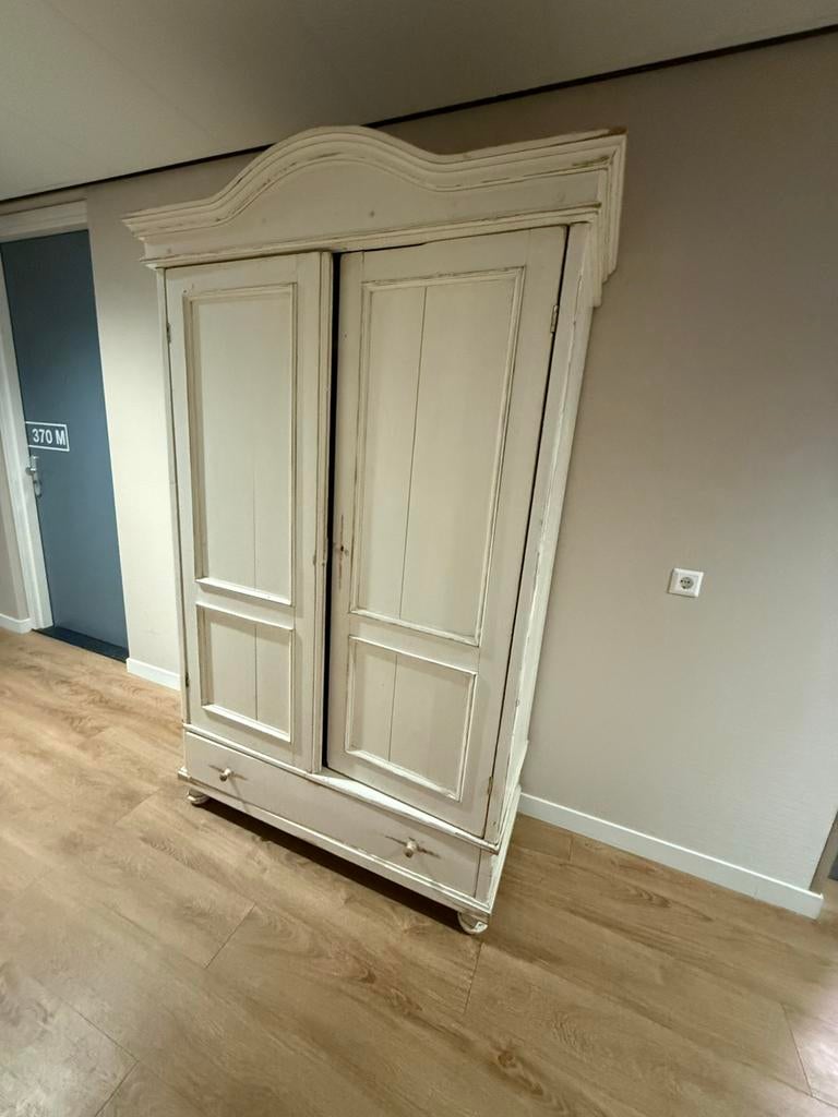 Prachtige Brocante Kledingkast / Armoire, Antiek en Kunst, Antiek | Meubels | Kasten, Ophalen of Verzenden