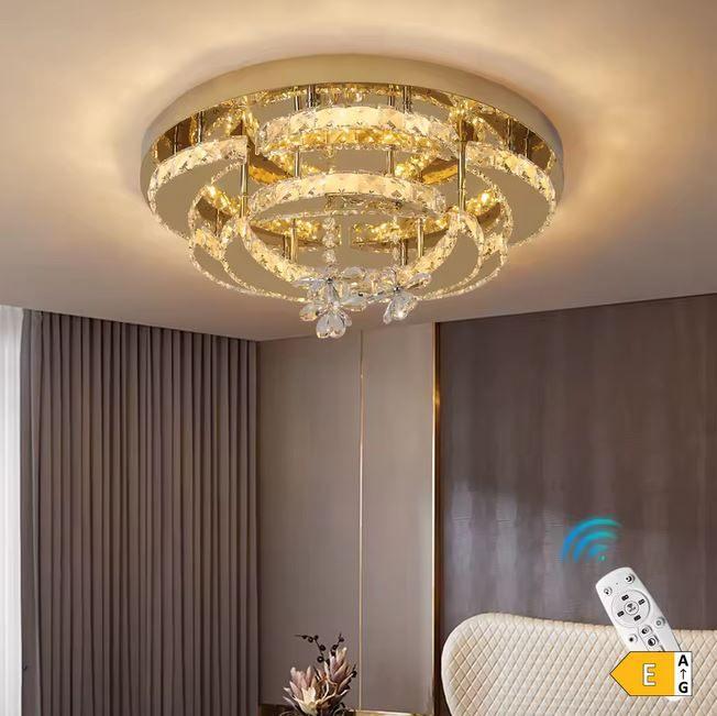 Luxe dimbare gouden K9 kristallen plafondlamp Kroonluchter., Ophalen of Verzenden, Nieuw